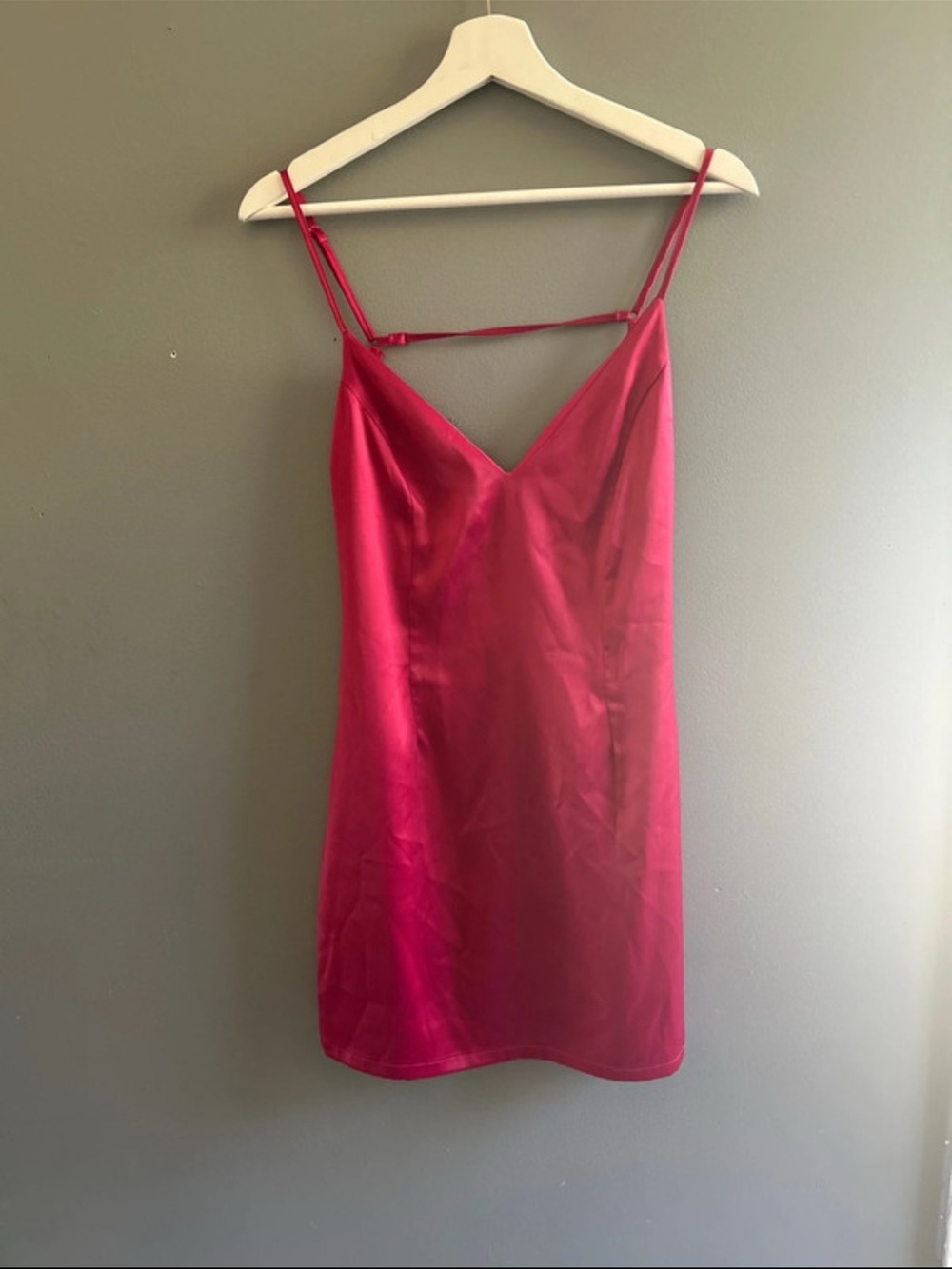 superdown Hot Pink Satin Slip Mini Dress